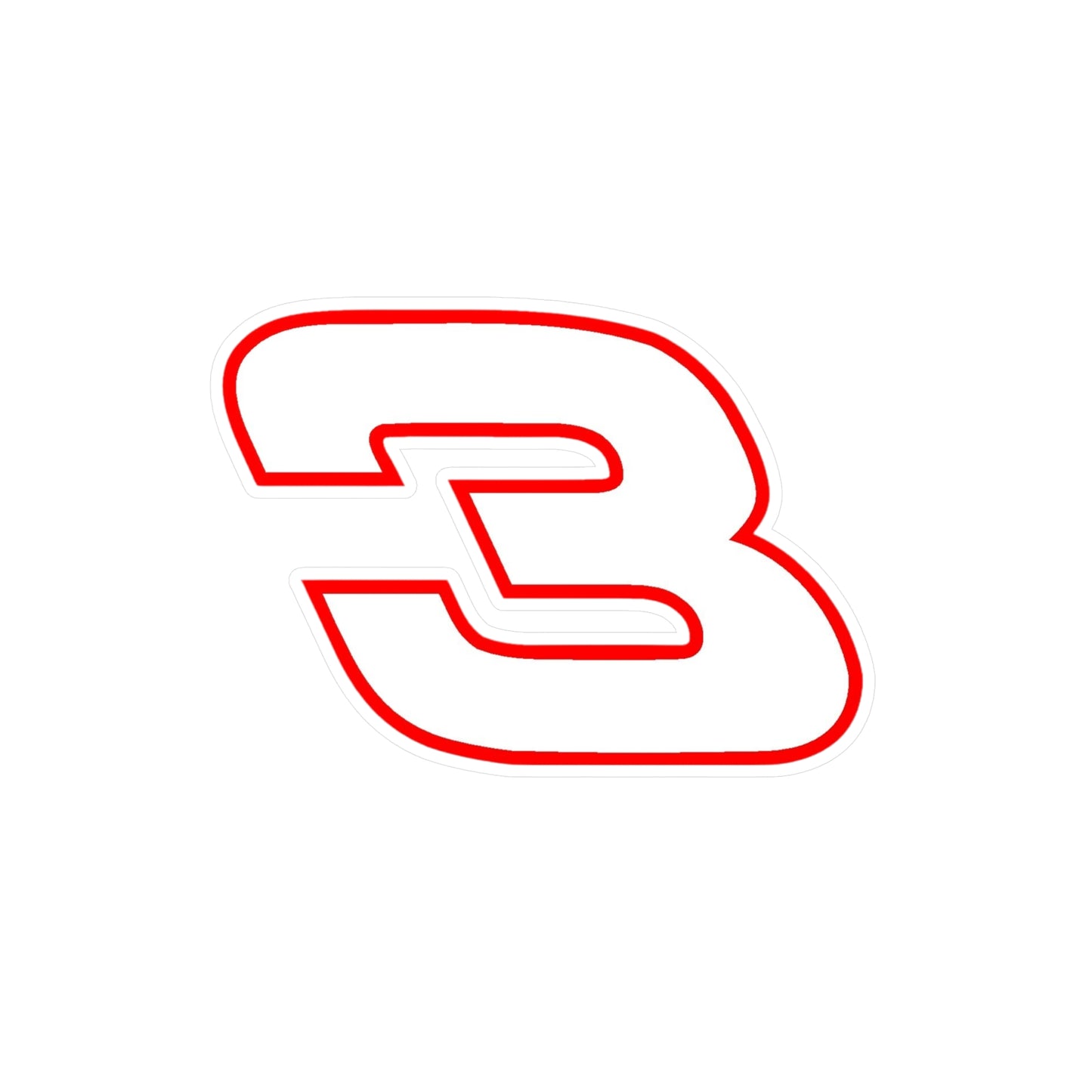 Number 3 Racing Kiss-Cut Vinyl Decal – Waterproof, UV-Resistant Sticker (Multiple Sizes)