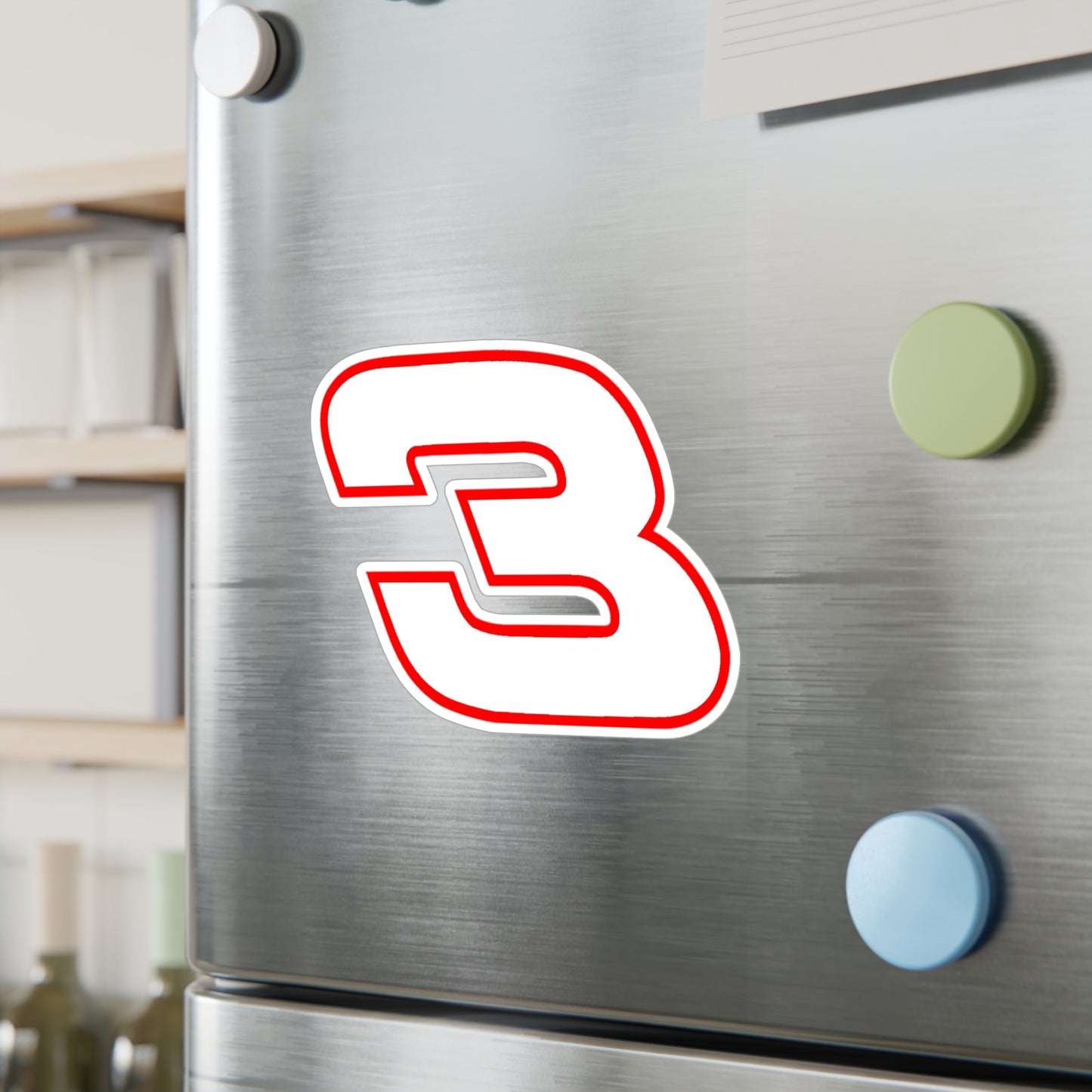 Number 3 Racing Kiss-Cut Vinyl Decal – Waterproof, UV-Resistant Sticker (Multiple Sizes)