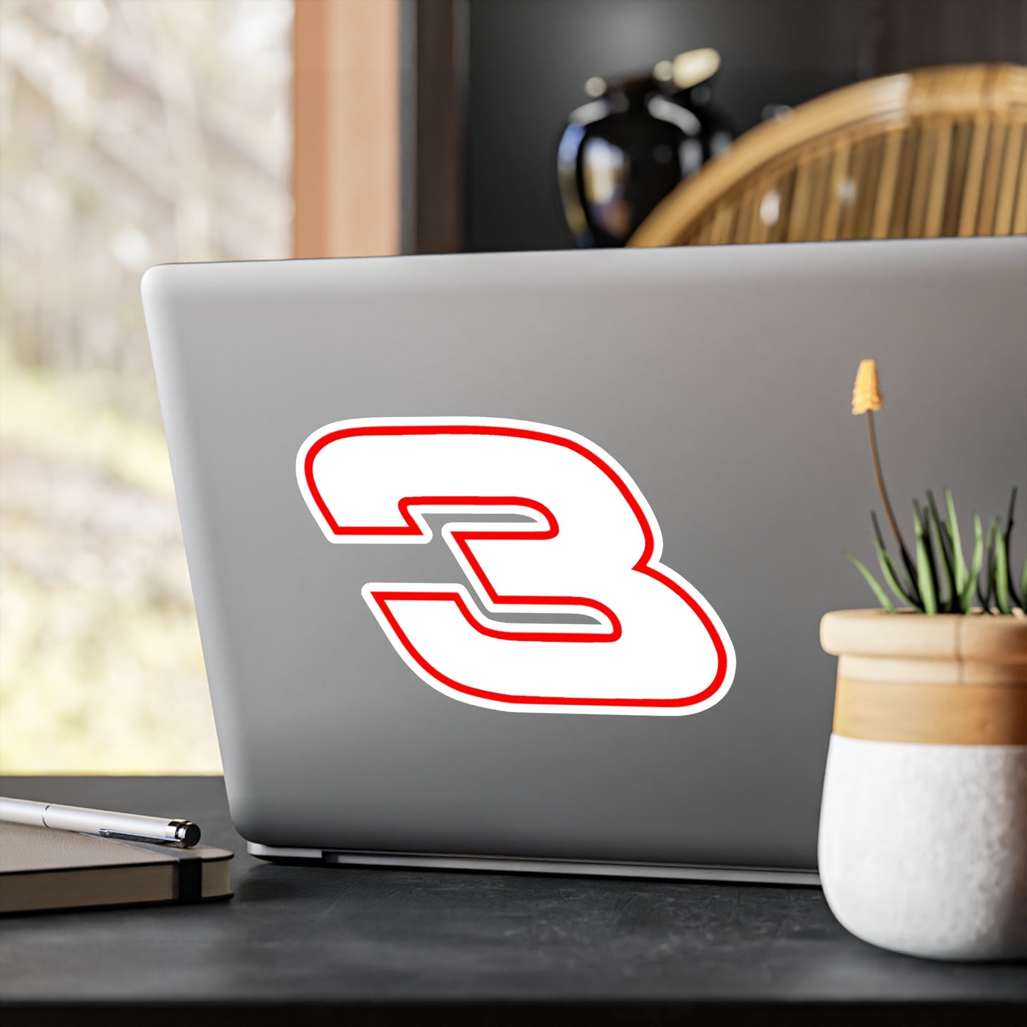 Number 3 Racing Kiss-Cut Vinyl Decal – Waterproof, UV-Resistant Sticker (Multiple Sizes)