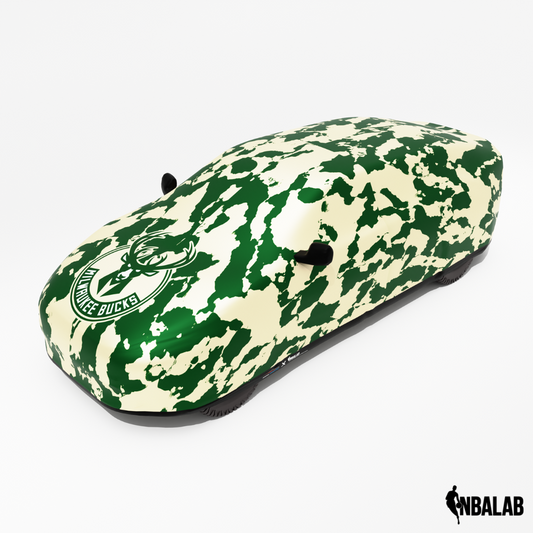 Officially Licensed Milwaukee Bucks Comouflage Car Covers – Indoor & Outdoor | NBA Protection | HeroCovers