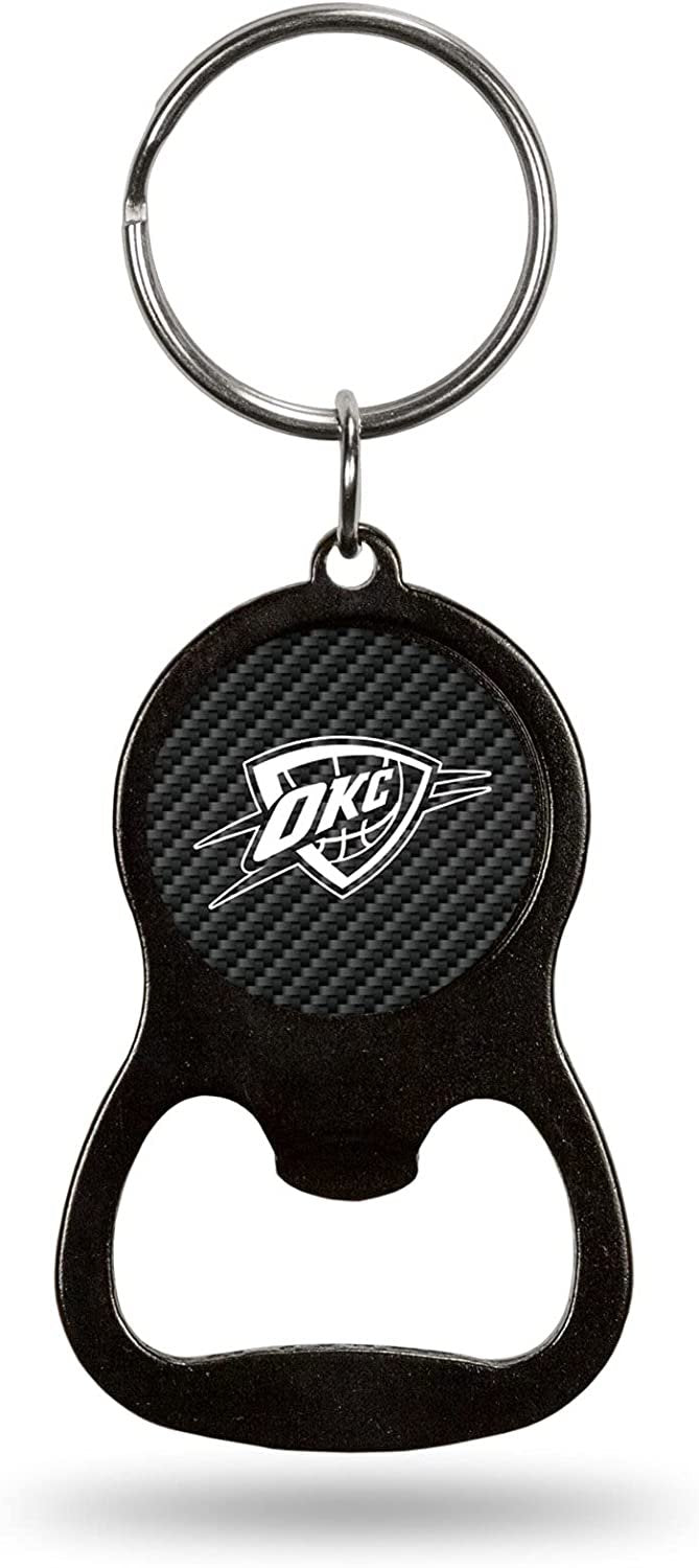 Oklahoma City Thunder Keychain Bottle Opener Carbon Fiber Design Metal Basketball