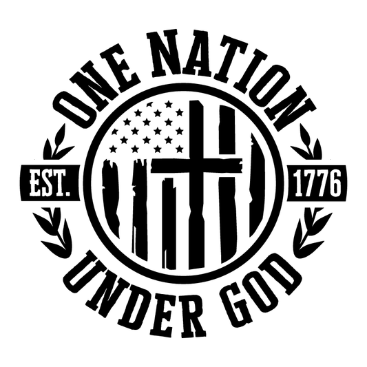One Nation Hood Graphic – Patriotic Jeep Hood Decal (27.5" × 26")