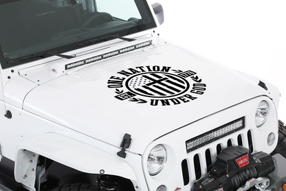 One Nation Hood Graphic – Patriotic Jeep Hood Decal (27.5" × 26")