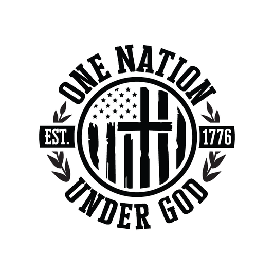 One Nation Side Graphic – Patriotic Door Decal Set for Jeeps & Trucks (20.5" × 19.5")