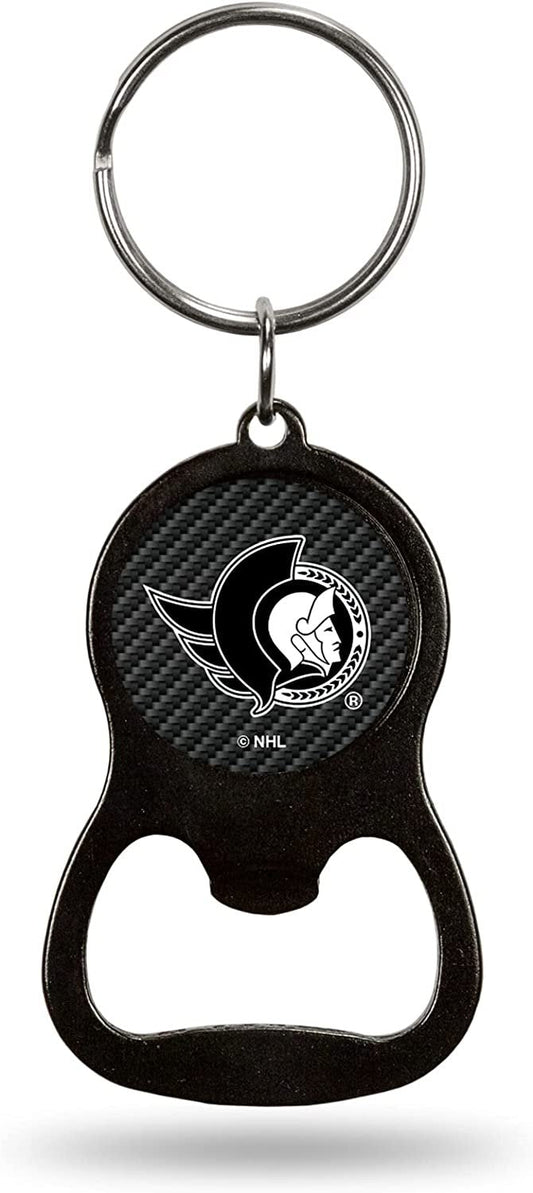Ottawa Senators Metal Keychain Bottle Opener, Carbon Fiber Design