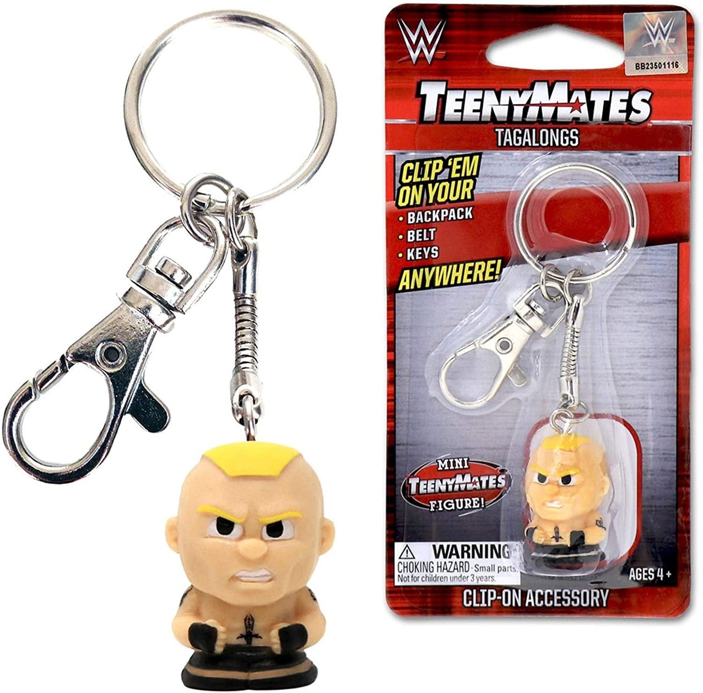 Party Animal Brock Lesnar Teeny Mates Keychain Tag Along Figure WWE Wrestling UFC Key Chain