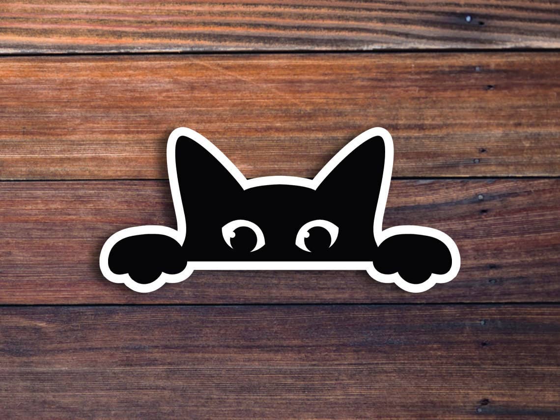 Peeking Cat Vinyl Sticker