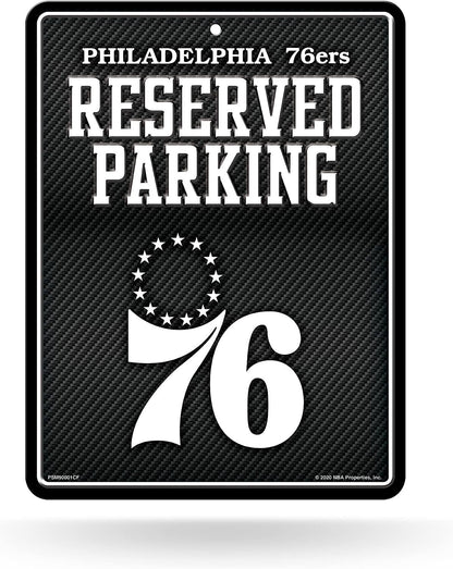 Philadelphia 76ers Metal Parking Novelty Wall Sign 8.5 x 11 Inch Carbon Fiber Design