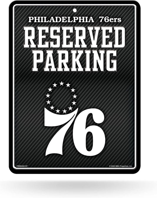 Philadelphia 76ers Metal Parking Novelty Wall Sign 8.5 x 11 Inch Carbon Fiber Design