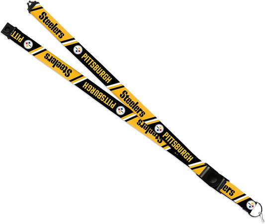 Pittsburgh Steelers Lanyard Keychain Double Sided Breakaway Safety Design Adult 18 Inch