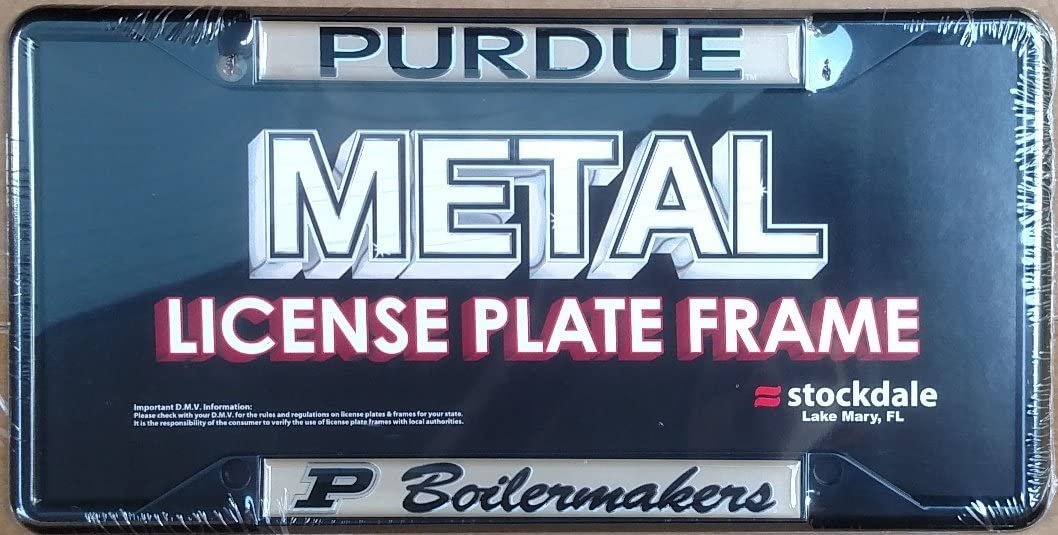 Purdue Boilermakers SD Deluxe BLACK Metal License Plate Frame Cover University