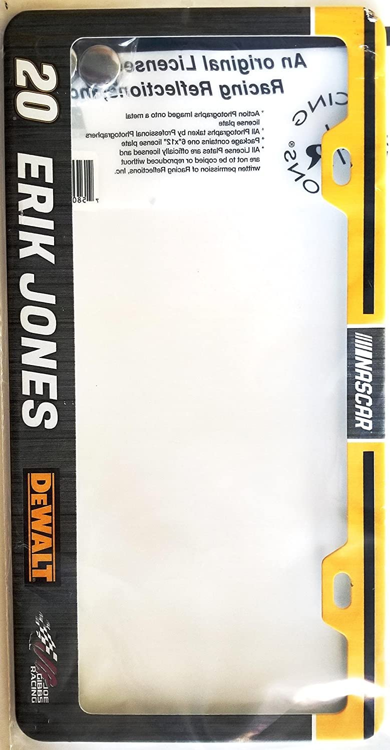 RR Erik Jones #20 Metal License Plate Chrome Tag Frame Cover Nascar Racing