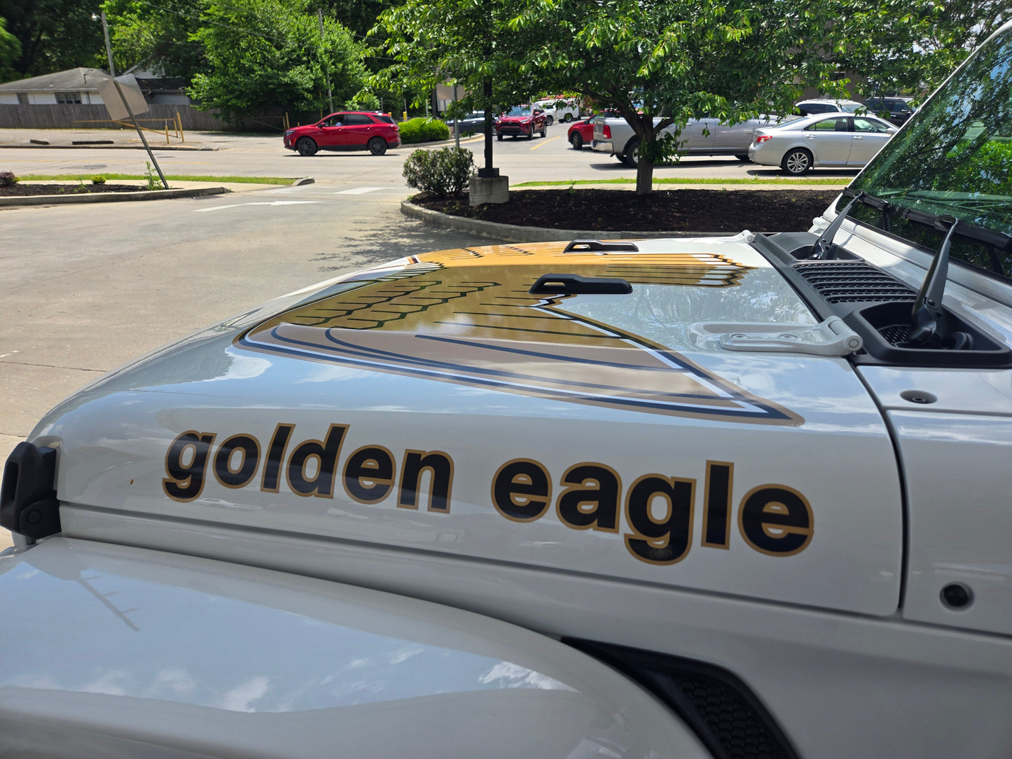 Retro Golden Eagle Graphics Set – Hood Decal & Jeep Name Kit | Classic Golden Eagle Style for Jeep Models | Premium 3M Vinyl