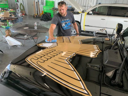 Retro Golden Eagle Graphics Set – Hood Decal & Jeep Name Kit | Classic Golden Eagle Style for Jeep Models | Premium 3M Vinyl