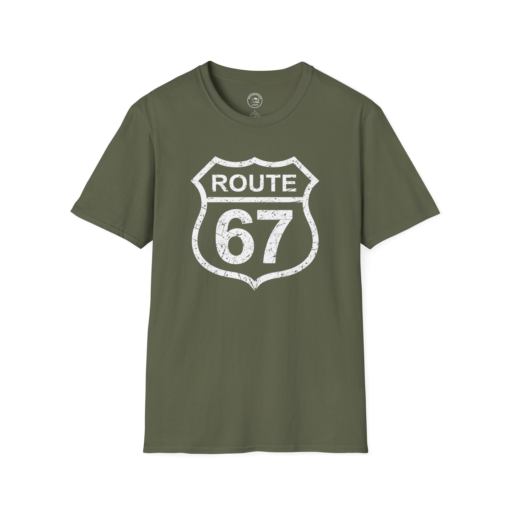 Route 67 Vintage Highway Shield Unisex T-Shirt | Softstyle® Comfort Tee