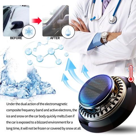 Solar Powered Electromagnetic Deicer with Car Fragrance Options