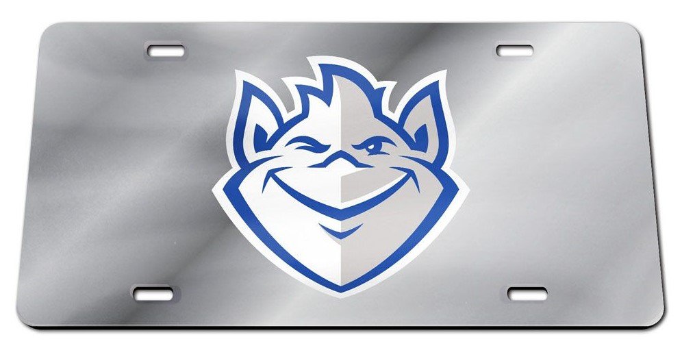 Saint Louis University Billikens Premium Laser Cut Tag License Plate, Mirrored Acrylic Inlaid, 12x6 Inch