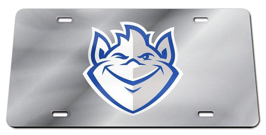 Saint Louis University Billikens Premium Laser Cut Tag License Plate, Mirrored Acrylic Inlaid, 12x6 Inch