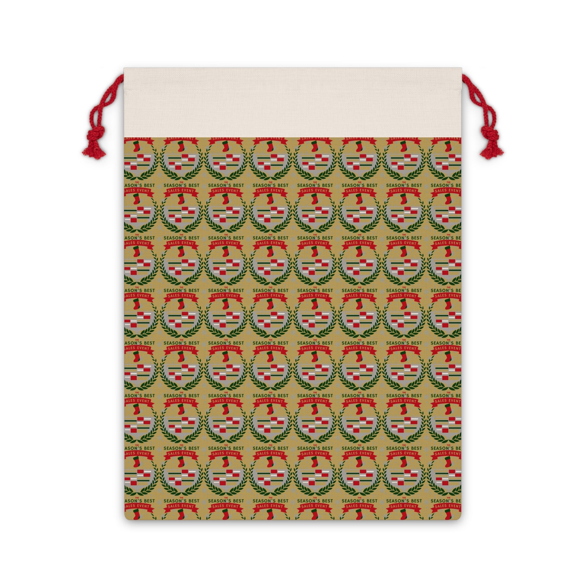 Season's Best Sales Event Gift Bag – Reusable Holiday Santa Sack & Custom Drawstring Bag