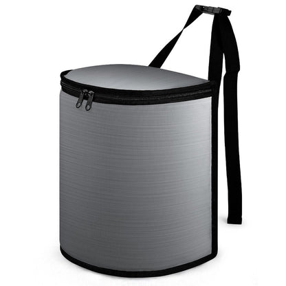 Stainless Steel Look Car Trash Can Bag – Waterproof Hanging Garbage Storage Organizerwhite