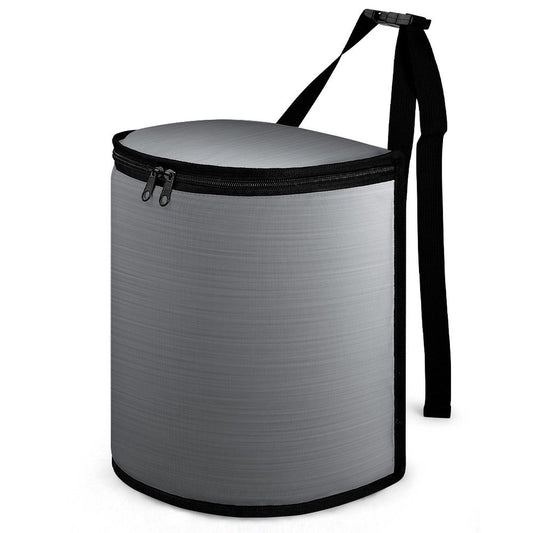 Stainless Steel Look Car Trash Can Bag – Waterproof Hanging Garbage Storage Organizerwhite