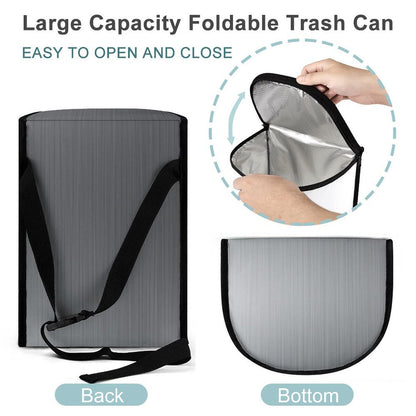 Stainless Steel Look Car Trash Can Bag – Waterproof Hanging Garbage Storage Organizer