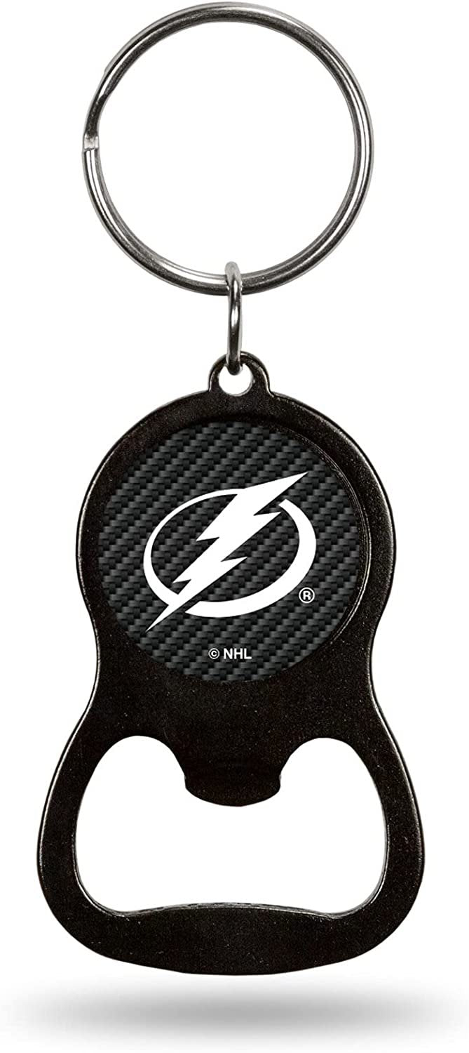 Tampa Bay Lightning Keychain Bottle Opener Carbon Fiber Design Metal Hockey