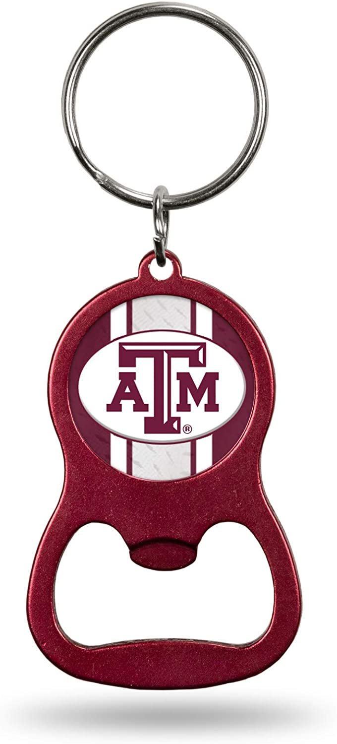 Texas A&M University Aggies Bottle Opener Keychain, Colored Metal