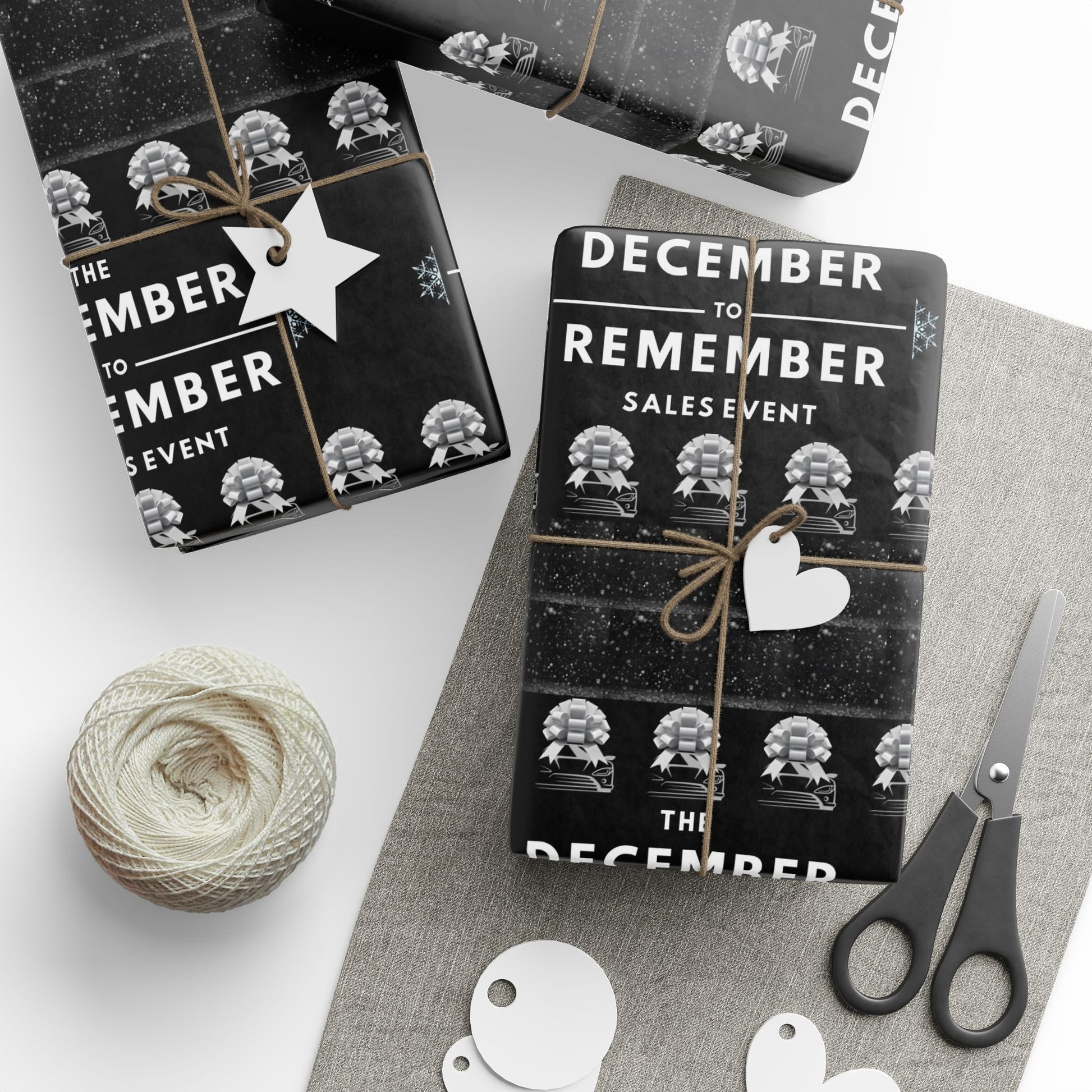 The December to Remember Sales Event Holiday Wrapping Paper – Festive Christmas Gift Wrap for Car Lovers