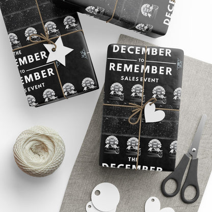 The December to Remember Sales Event Holiday Wrapping Paper – Festive Christmas Gift Wrap for Car Lovers