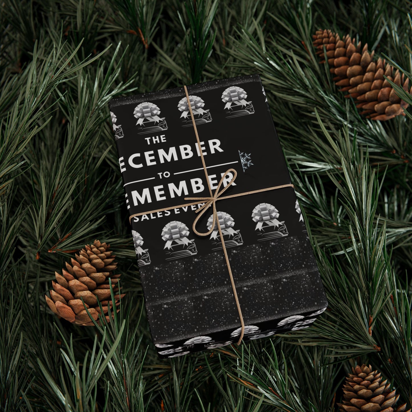The December to Remember Sales Event Holiday Wrapping Paper – Festive Christmas Gift Wrap for Car Lovers