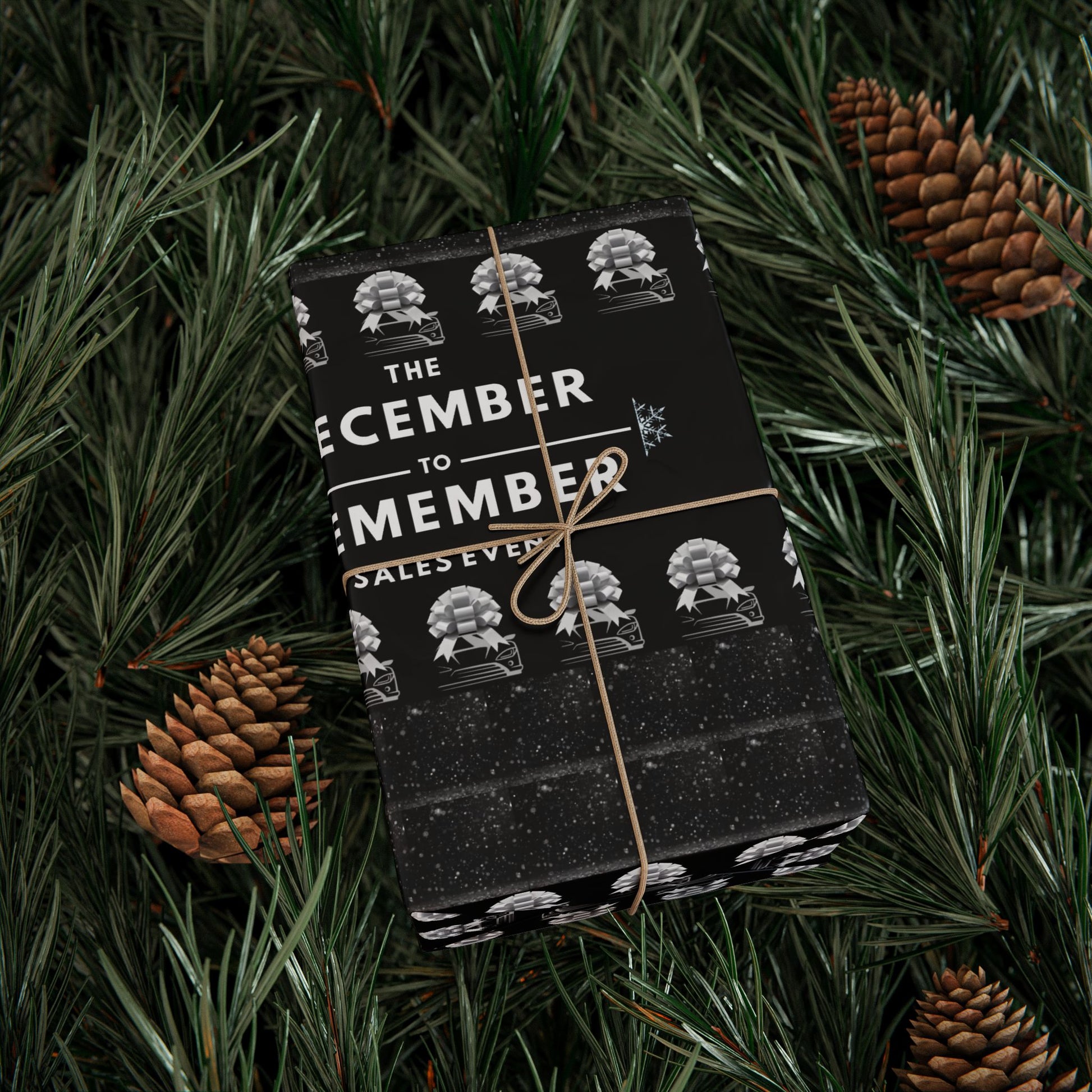 The December to Remember Sales Event Holiday Wrapping Paper – Festive Christmas Gift Wrap for Car Lovers