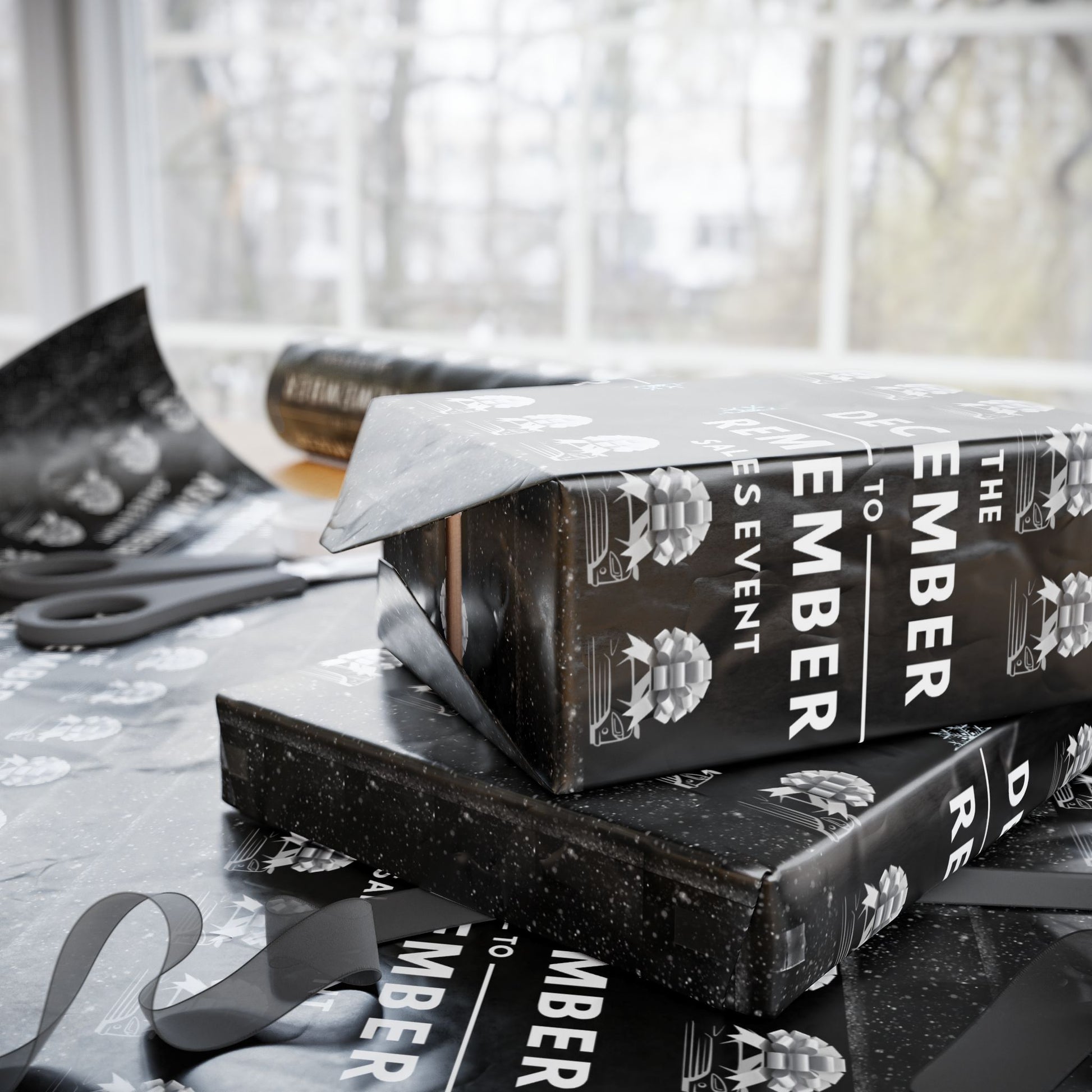 The December to Remember Sales Event Holiday Wrapping Paper – Festive Christmas Gift Wrap for Car Lovers