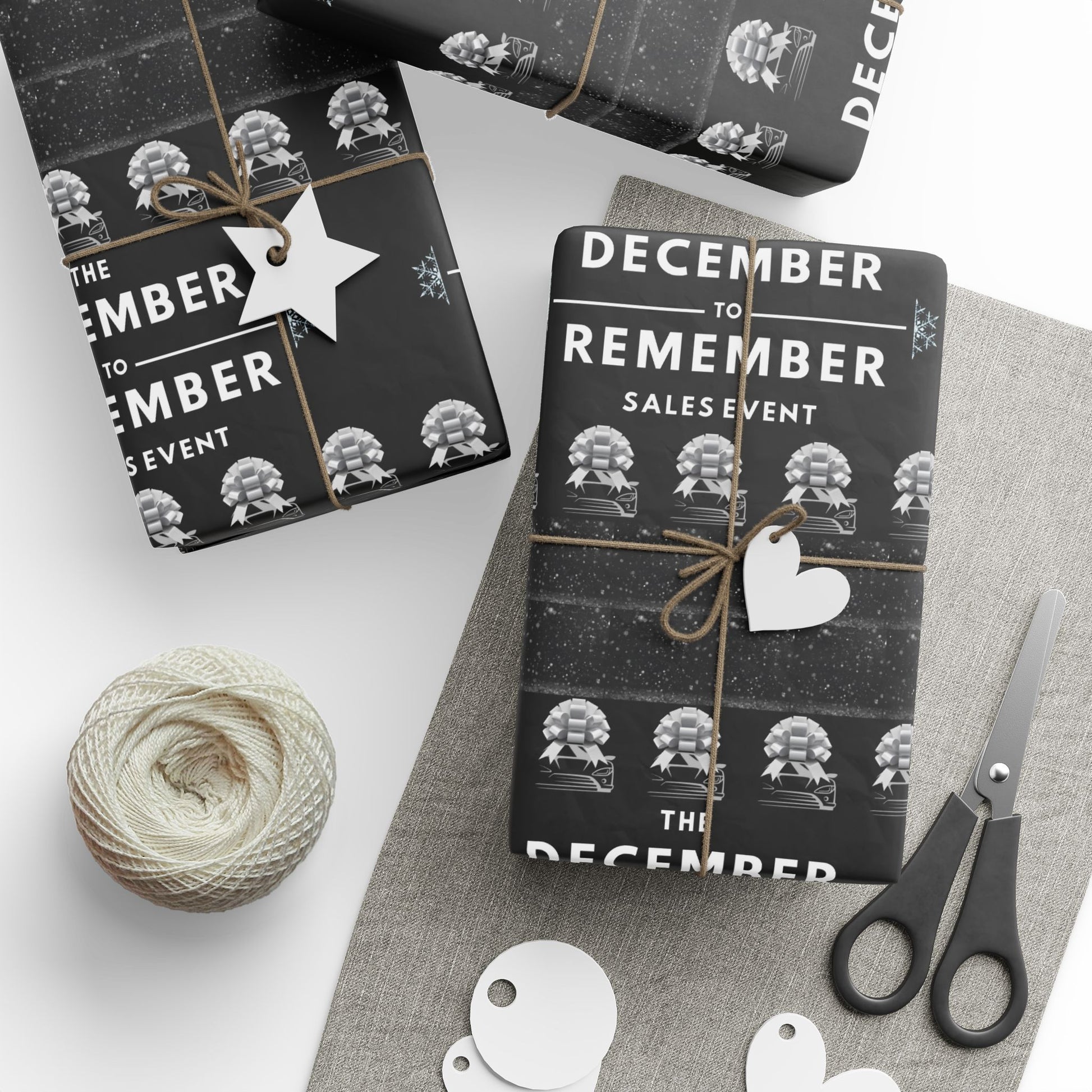 The December to Remember Sales Event Holiday Wrapping Paper – Festive Christmas Gift Wrap for Car Lovers