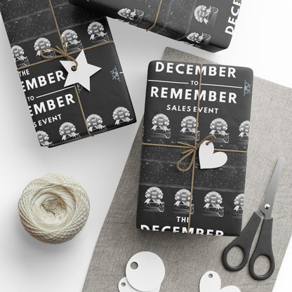 The December to Remember Sales Event Holiday Wrapping Paper – Festive Christmas Gift Wrap for Car Lovers
