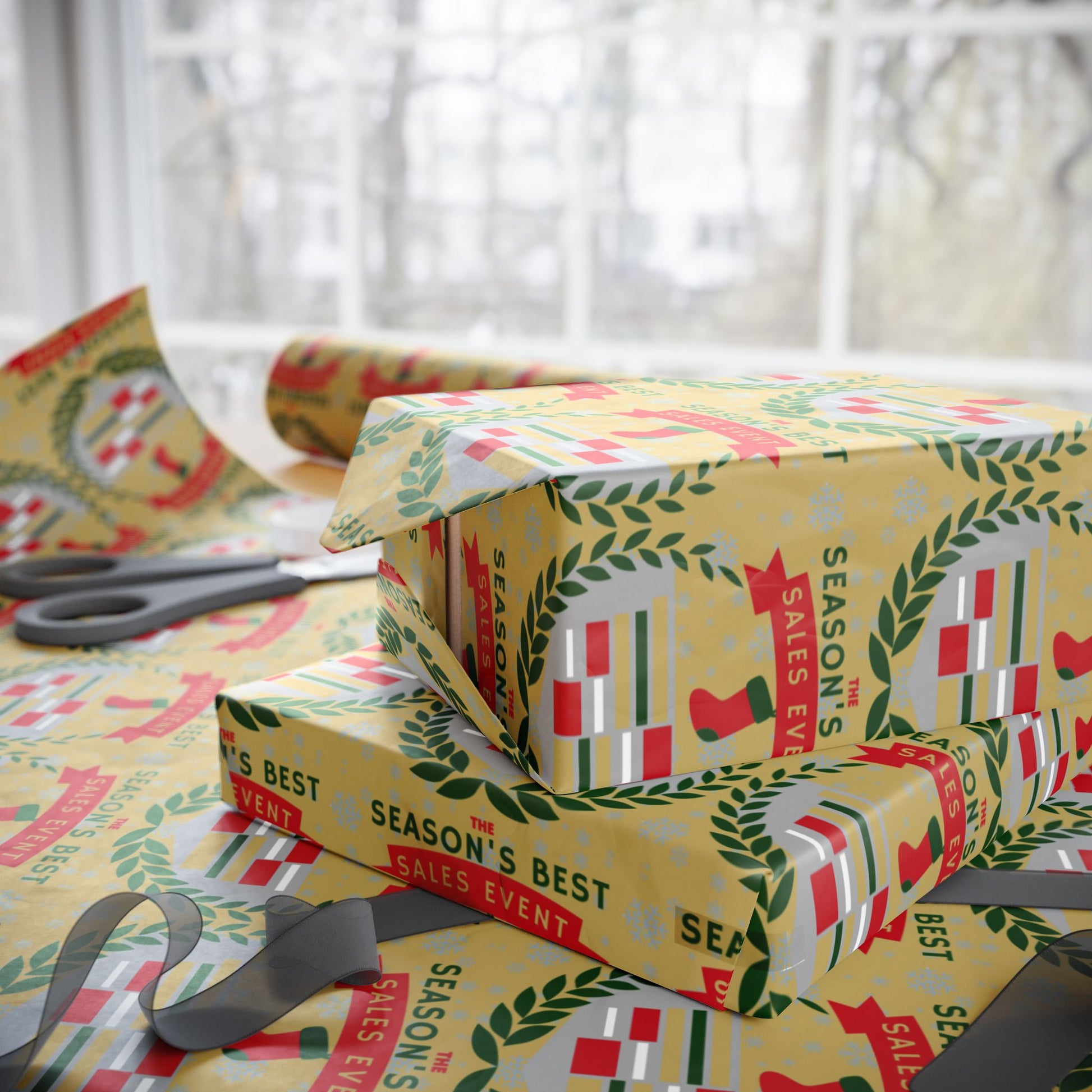 The Season's Best Sales Event Holiday Wrapping Paper – Festive Christmas Gift Wrap for Car Lovers