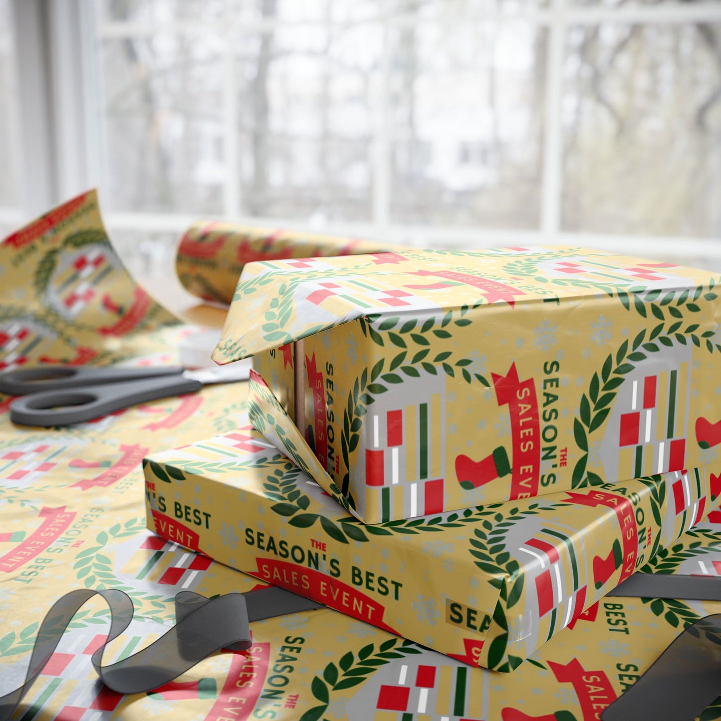 The Season's Best Sales Event Holiday Wrapping Paper – Festive Christmas Gift Wrap for Car Lovers