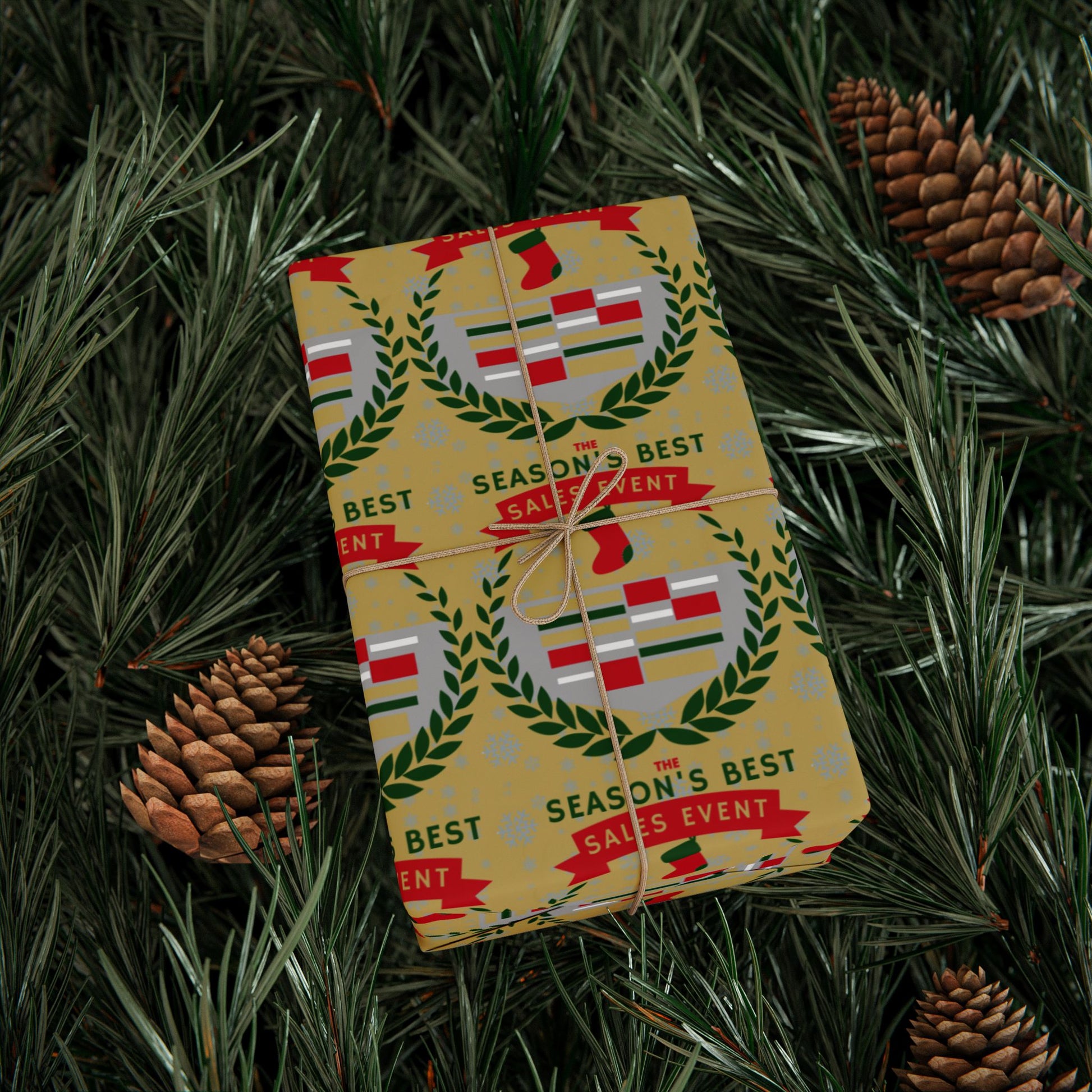 The Season's Best Sales Event Holiday Wrapping Paper – Festive Christmas Gift Wrap for Car Lovers
