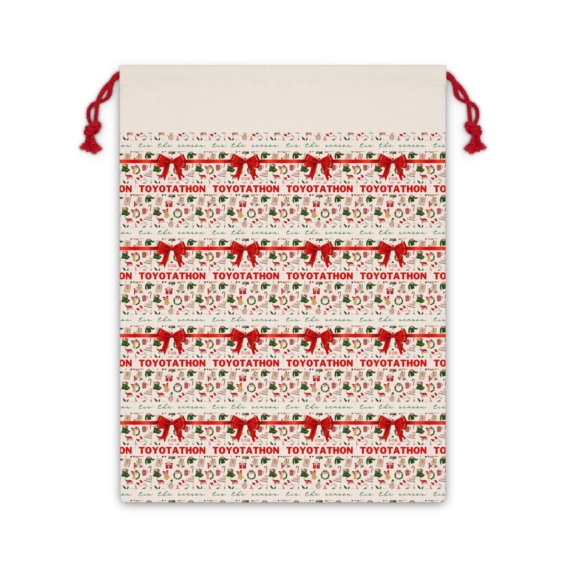 Tis the Season for Toyotathon Gift Bag – Reusable Holiday Santa Sack & Custom Drawstring Bag