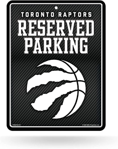 Toronto Raptors Metal Parking Novelty Wall Sign 8.5 x 11 Inch Carbon Fiber Design