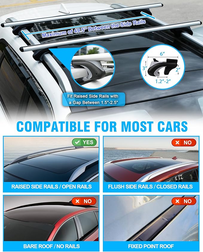 Universal Car Roof Rack Cross Bars