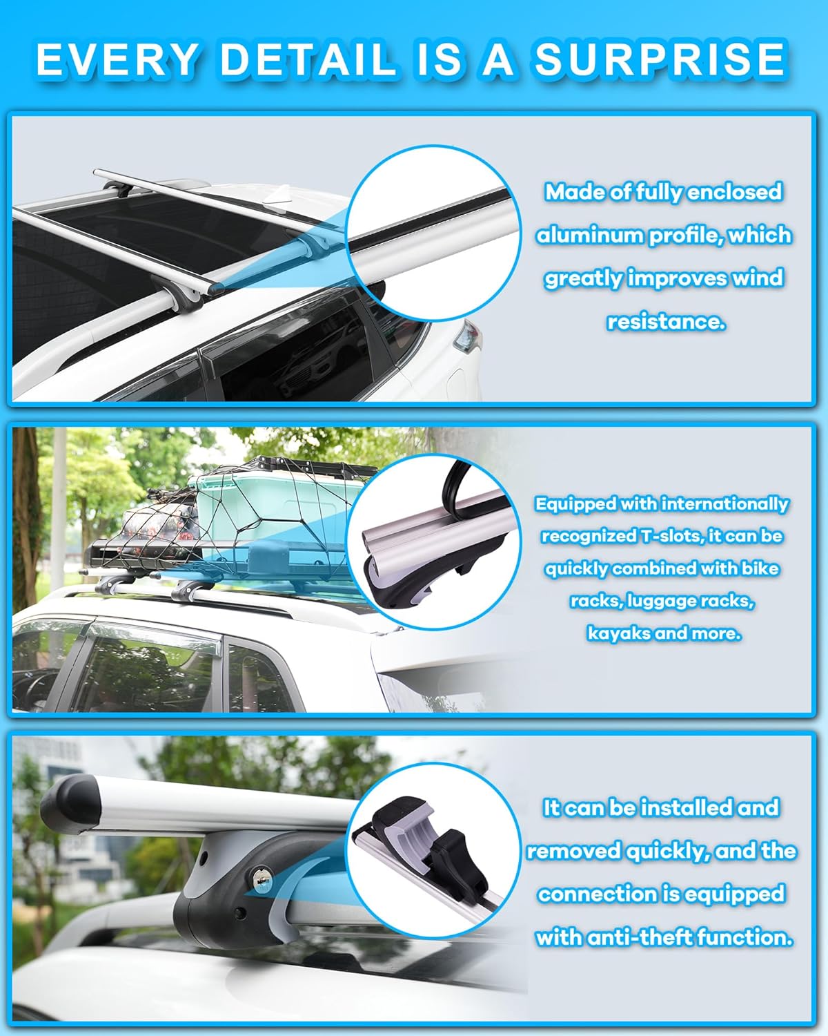 Universal Car Roof Rack Cross Bars