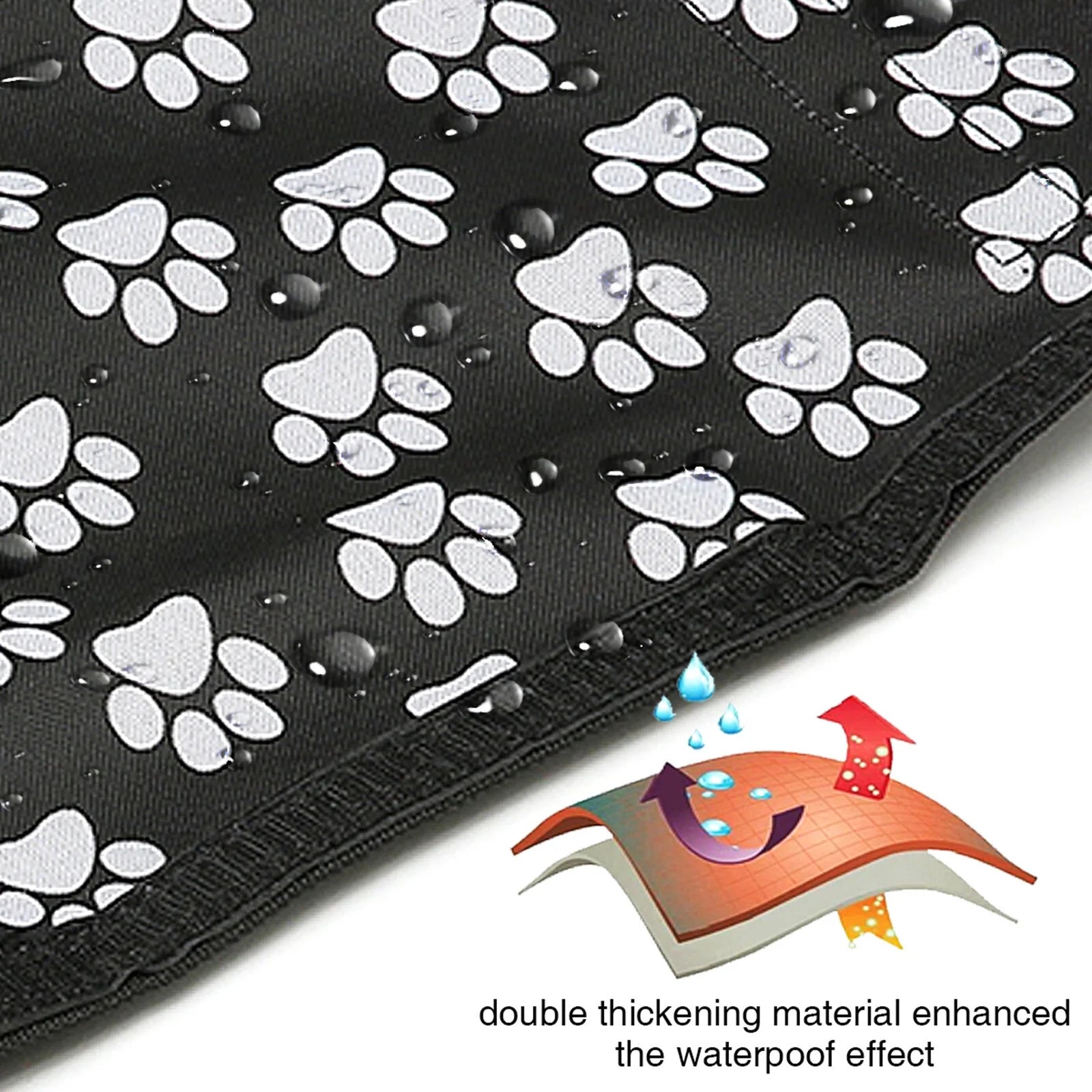 Universal Waterproof Back Car Hammock Pet Protector Cover for Animal Lovers with Paw Print Design