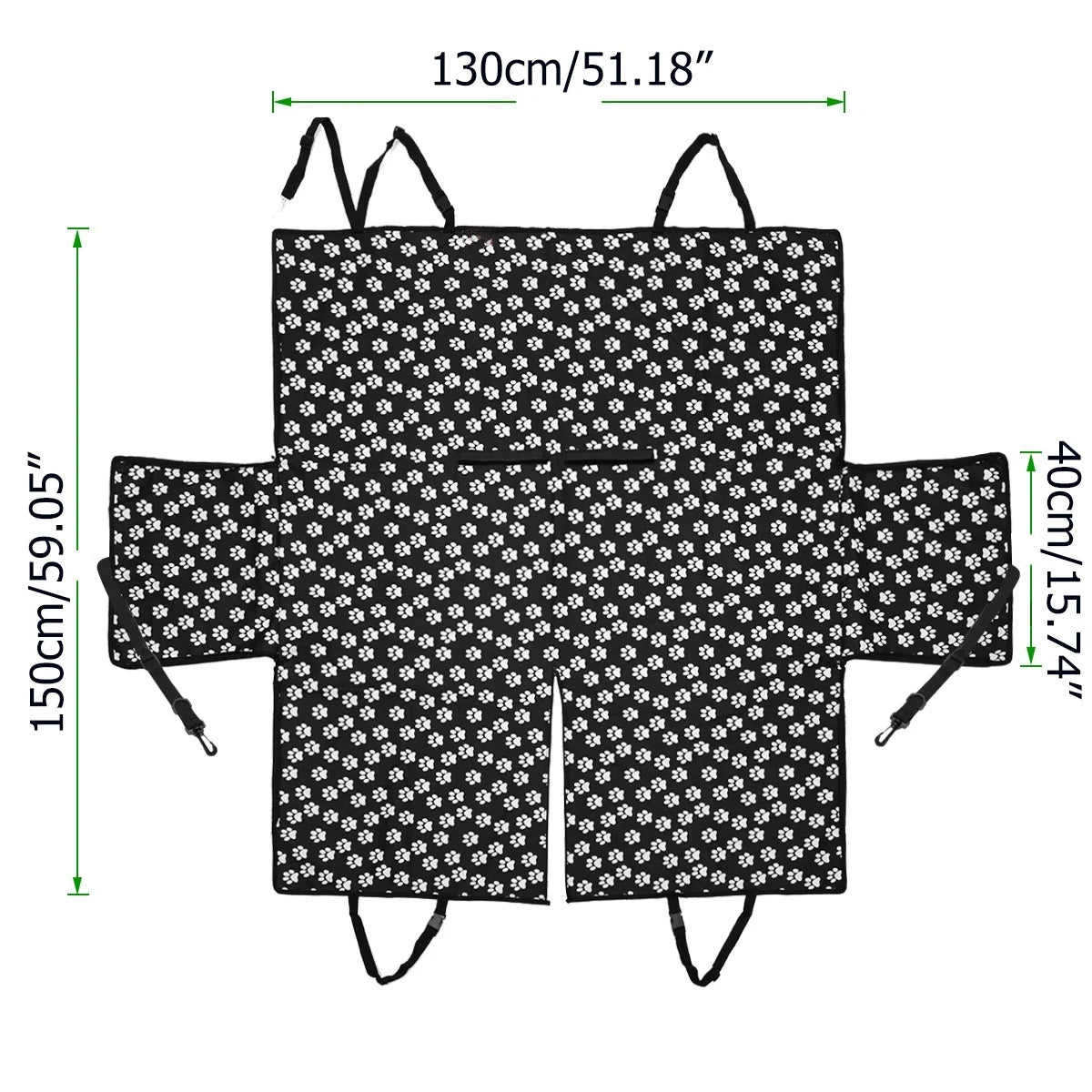 Universal Waterproof Back Car Hammock Pet Protector Cover for Animal Lovers with Paw Print Design