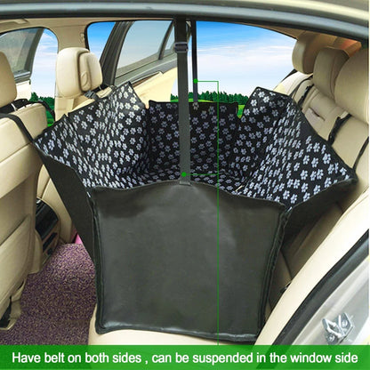Universal Waterproof Back Car Hammock Pet Protector Cover for Animal Lovers with Paw Print Design