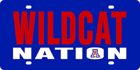 University of Arizona Wildcats Premium Laser Cut Tag License Plate, Nation, Mirrored Acrylic Inlaid, 6x12 Inch