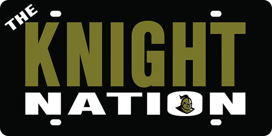 University of Central Florida Knights Premium Laser Cut Tag License Plate, Nation, Mirrored Acrylic Inlaid, 6x12 Inch