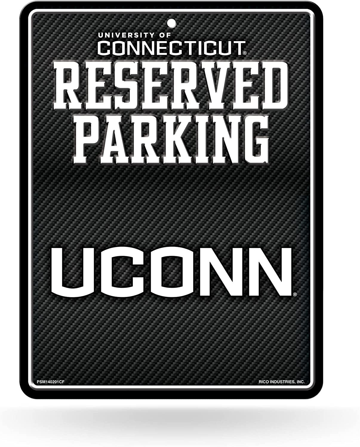 University of Connecticut Huskies Metal Parking Novelty Wall Sign 8.5 x 11 Inch Carbon Fiber Design