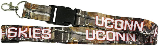 University of Connecticut Huskies Uconn Realtree Camo Lanyard Keychain Double Sided Breakaway Safety Design Adult 18 Inch