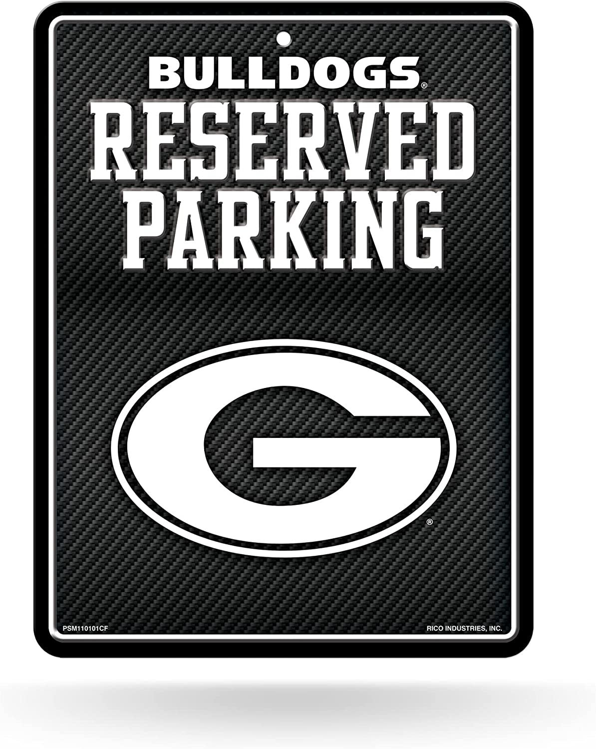 University of Georgia Bulldogs Metal Parking Sign, Carbon Fiber Design 8.5x11 Inch
